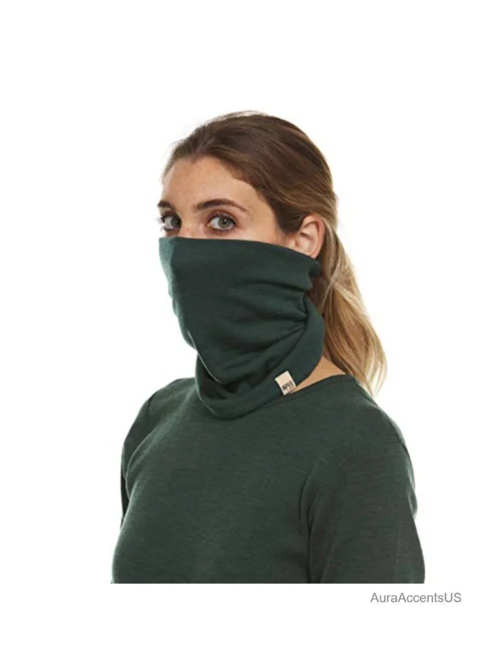 100% Merino Wool Midweight Neck Gaiter Skiing Face Mask